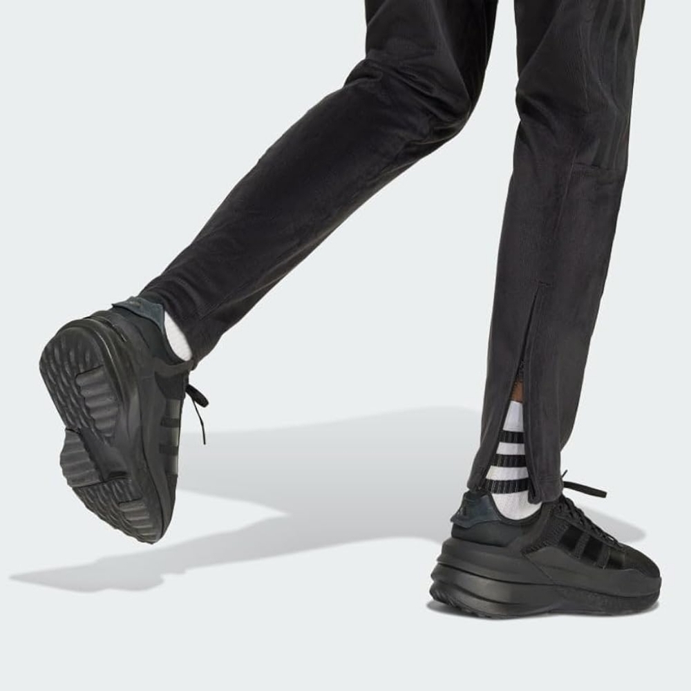 Adidas Tiro Cut 3-Stripes Velour Track Pants Black High Rise Velvet Corduroy L - Picture 2 of 11